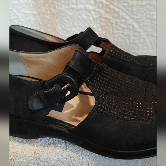 Just Our Shoes Black Mesh Top Buckled Shoes size 7.5 - Picture 6 of 13